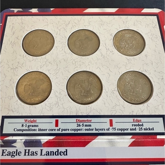 1979–1980 Susan B. Anthony Dollar Set – Uncirculated P/D/S (6 Coins) in Display - Picture 7 of 16